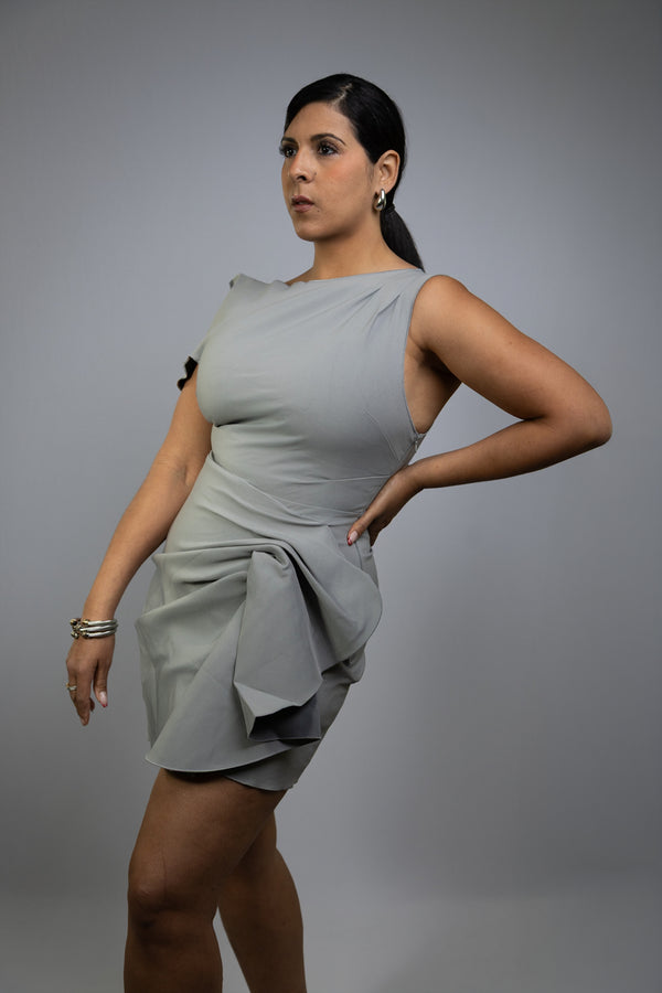 Gray Mirage Mini Dress