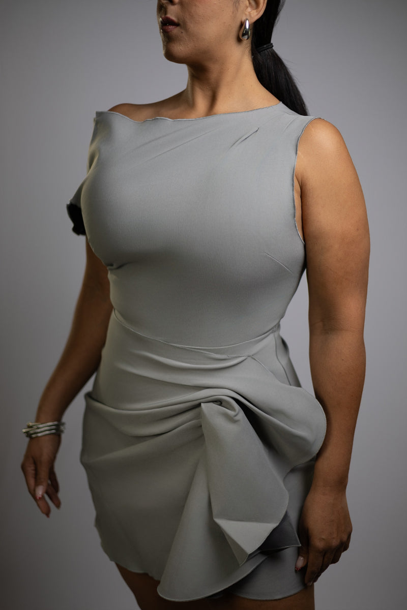 Gray Mirage Mini Dress