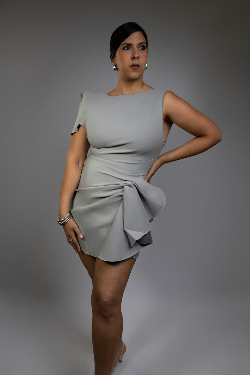 Gray Mirage Mini Dress